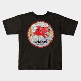 Mobil Pegasus sign - rusty as hell Kids T-Shirt